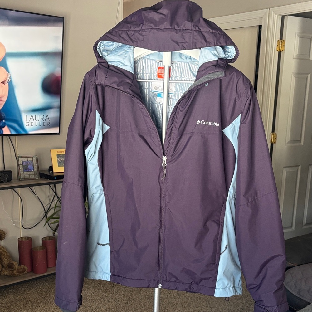 Columbia Women's Purple and Light Blue Jacket Sz XL